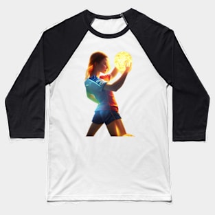 Soccer Neon Girl Baseball T-Shirt